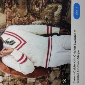 Smart Turnout London Cream Cable Knit Cricket Sweater